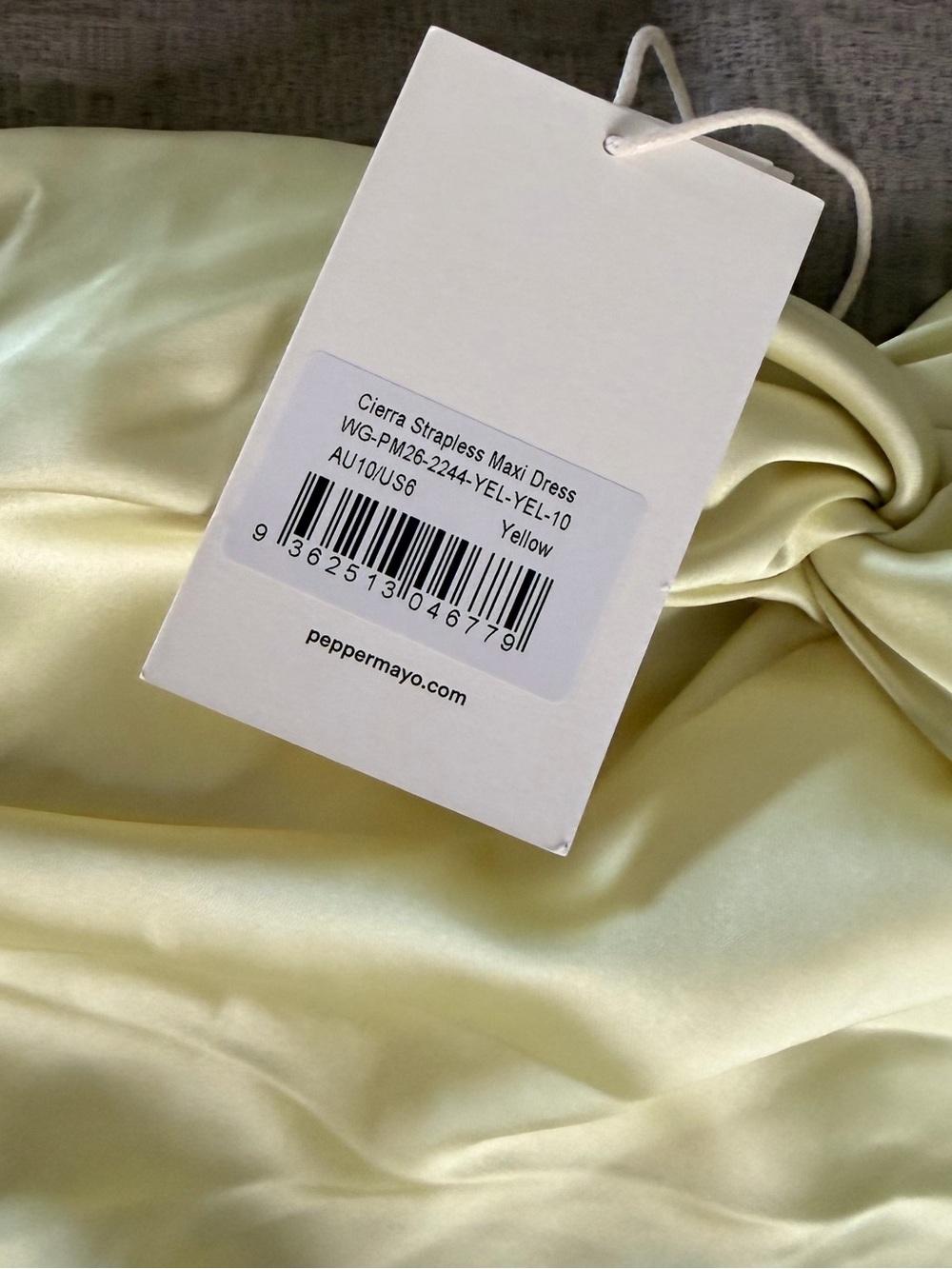 Peppermayo Strapless Butter Yellow Maxi Dress - Picture 10 of 13